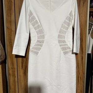 ANTONIO MELANI White Sheath V-Neck Dress